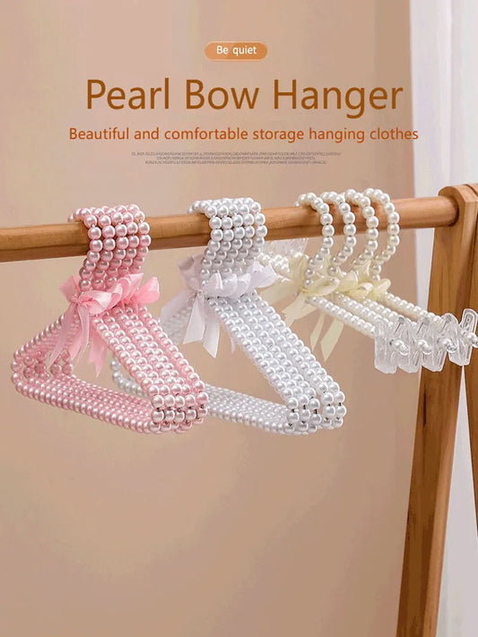 25cm children's cute princess pearl bow hanger girl heart hanging dress women's clothing storage hanger dormitory balcony cabine