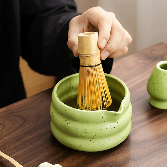 2pcs/set Matcha Bowl Jar Tea Set Professional Matcha Tool Japanese Household Traditional Matcha Whisk Holder for Birthday Gifts