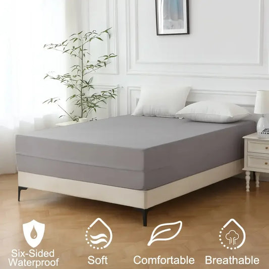 1pc 6-Sided Waterproof Mattress Protector, Dustproof Mattress Encasement with Zipper, Soft & Comfortable Mattress Cover