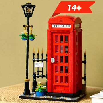 1460PSC Building Blocks Sets Ideas Red London Telephone Box Bricks Toy For Kids Children Adult Christmas Gift 21347