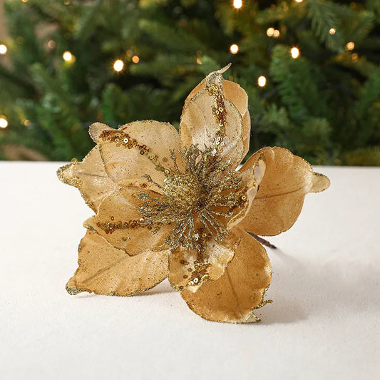 New Christmas Decoration Flower Big Leaf Simulation Flower Christmas Tree Decoration Scene Layout Festival Party DIY Decorations