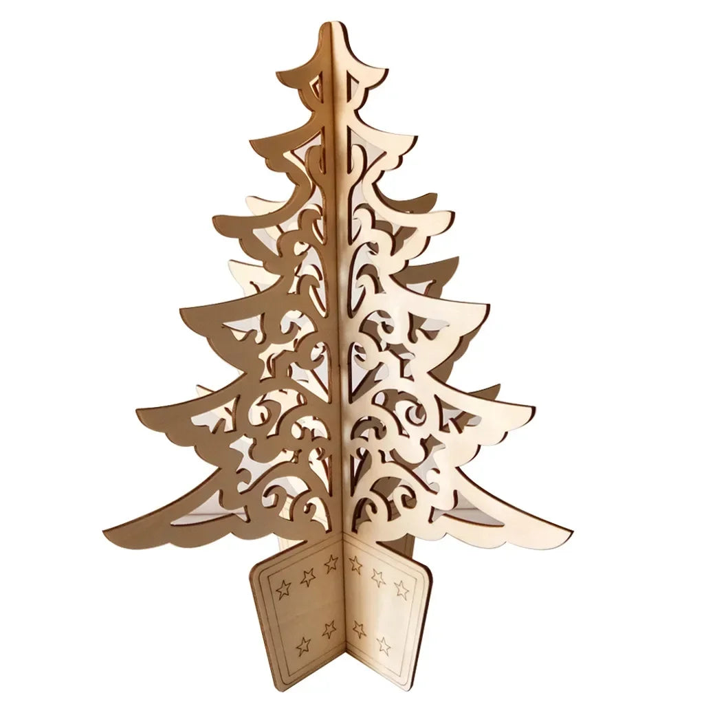 30cm Unfinished Wooden Christmas Tree Shape Table Ornaments for Christmas Wooden Crafts Ornaments, DIY Crafts