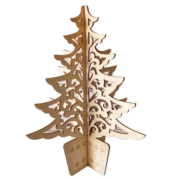 30cm Unfinished Wooden Christmas Tree Shape Table Ornaments for Christmas Wooden Crafts Ornaments, DIY Crafts