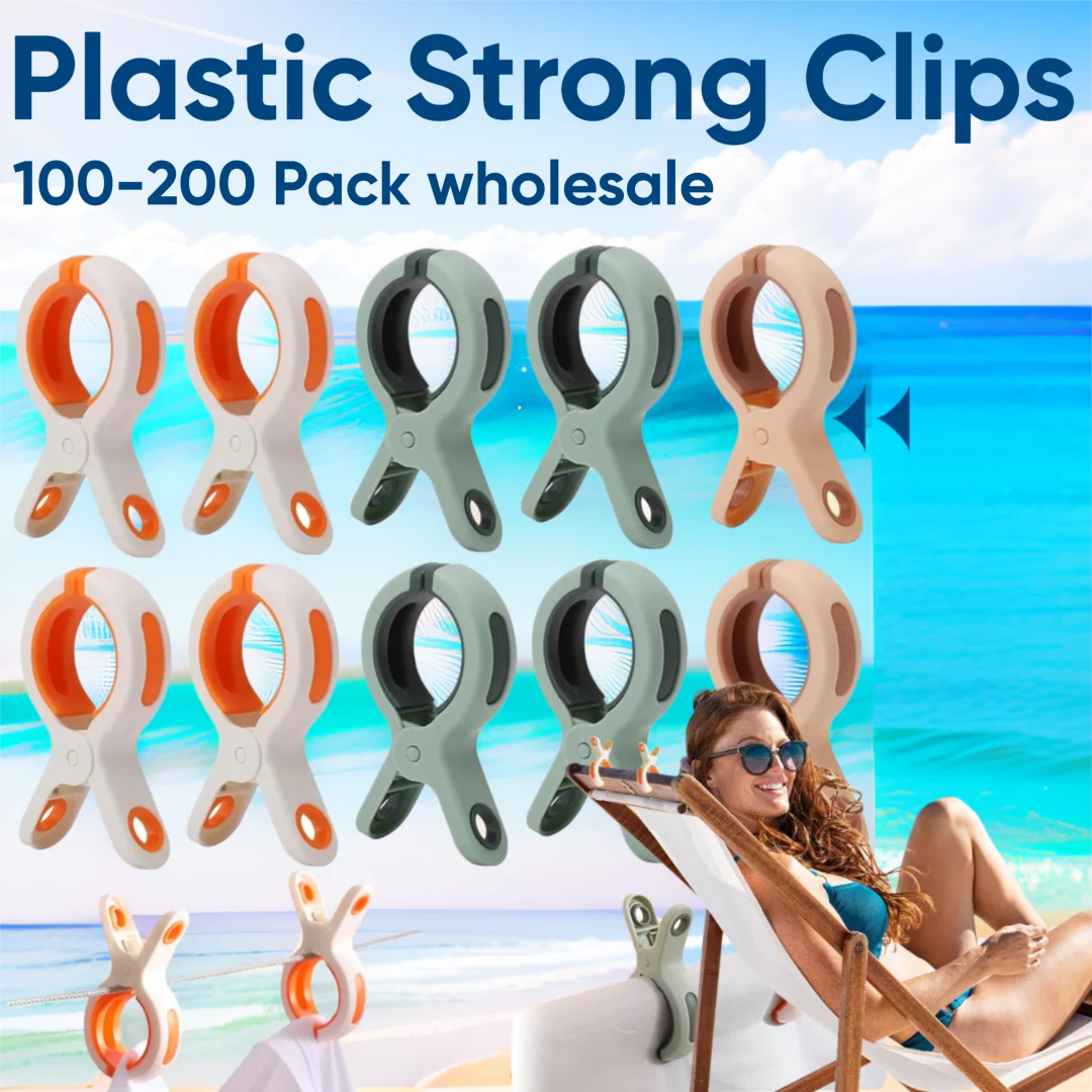 wholesale Multi-functional Plastic Strong Clips Large Beach Towel Clips For Clothes Underwear Clothes Pins  Beach Chair Clips