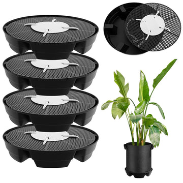 4Pcs Self Watering Plant Saucer 2.8L Large Capacity Self Irrigation Plant Tray Reusable Pot Base Set for Indoor Garden Decor