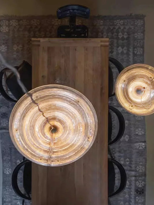Postmodern Europe LED Glass Hanging Chandeliers Lamps Round Ceiling Holder Suspension Indoor Lights Fixtures for Dining Room