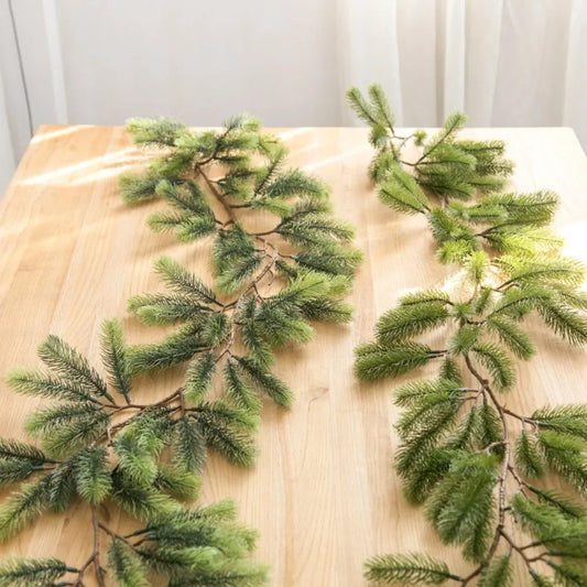 Artificial Christmas Pine Garland, Greenery Winter Garland Decor for Home, Wall, Porch, Table, Mantle, Indoor Outdoor Decoration