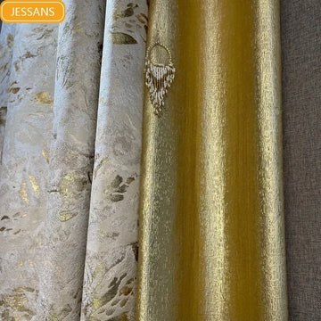 2025 new Curtains for Living dining room bedroom cream champagne gold thread jacquard high precision modern luxury high blackout