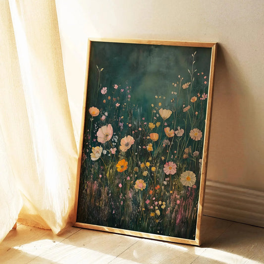 Vintage Wildflower Botanical Canvas Poster Sign Floral Field Wall Art Prints For Modern Living Room Bedroom Home Decor Gift