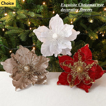 New Christmas Decoration Flower Big Leaf Simulation Flower Christmas Tree Decoration Scene Layout Festival Party DIY Decorations