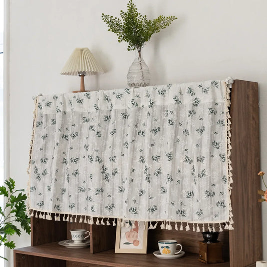 Floral Kitchen Curtains Tassel Farmhouse Small Short Vintage Rod Pocket Drapes Country Rustic Window Daisy Floral Decoration