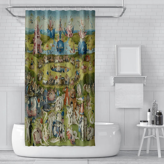 Gaslight Gatekeep Girlboss The Garden of Earthly Delights Shower Curtain Set with Grommets and Hooks for Bathroom Decor