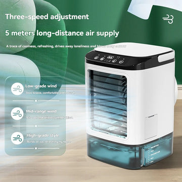 900MLUSB desktop fan humidifier 3-gear mini water-cooled fan office dormitory spray humidification fan air cooler with night lig