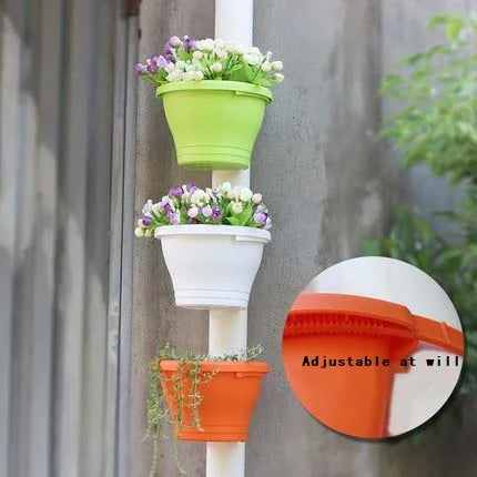 Hanging Flower Pot Creative Basket Storage Gutter Downspout Flowerpot Indoor Useful Railing Hanging Planter Plastic Flower Pot