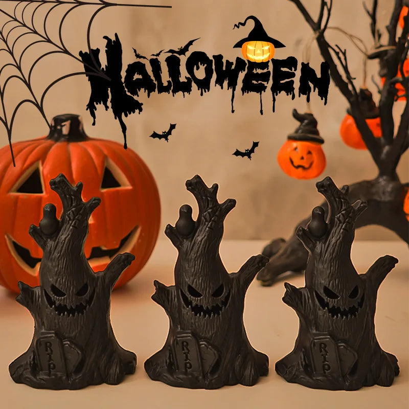 Halloween Led Glow Ghost Tree Light Home Decoration Candle Lamp Halloween Party Supplies Haunted House Horror Props Kids Gifts