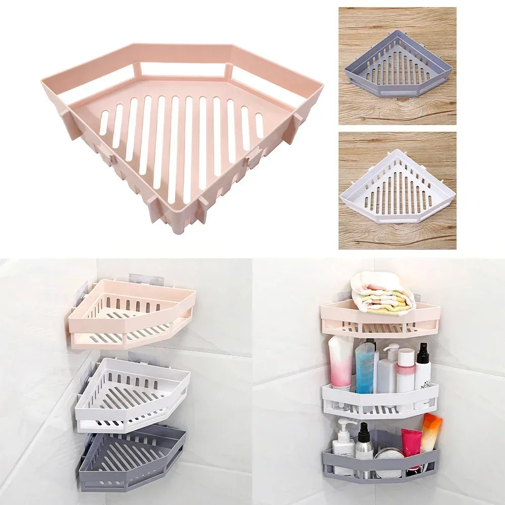 Triangle Bathroom Shelf Organizer Shampoo Gel  Basket Bathroom Corner Shower Racks Holder Accessory Plastic Toliet accessories