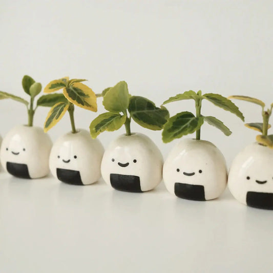 5/2/1PCS Mini Flower Vase Cute Rice Ball Ceramic Bud Vases Onigiri Hydroponic Vase Decorative Vases Unique Vase For Dry Flowers