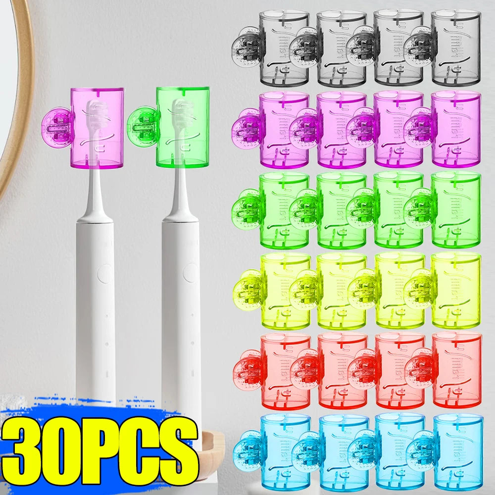 30-1PCS Portable Toothbrush Head Cover Clips Plastic Dustproof Head Protector Caps Travel Hiking Camping Bathroom Accessories