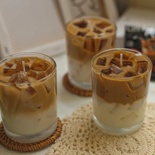 Iced Coffee Scented Candle Relaxing Aromatherapy with Rich Mocha Fragrance for Cozy Moments Stress Relief and Room Comfort
