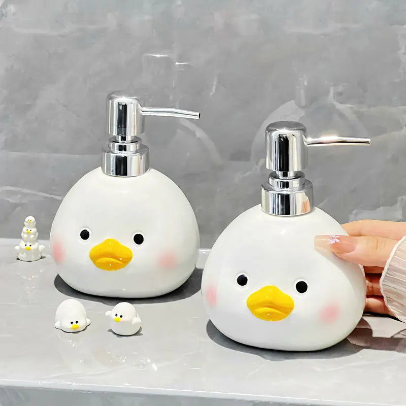 Cartoon cute chicken lotion bottle household press bottle bathroom shower gel hand soap shampoo dispensing bottle soap dispenser