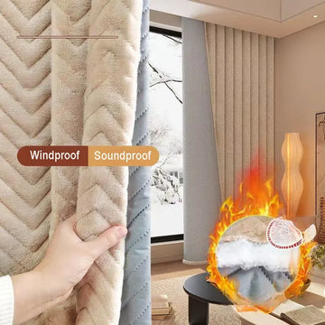 Blackout Curtains for Living Room Windproof Window Curtains Warm Winterization Cold Weather Drapery for Bedroom Winter Blinds