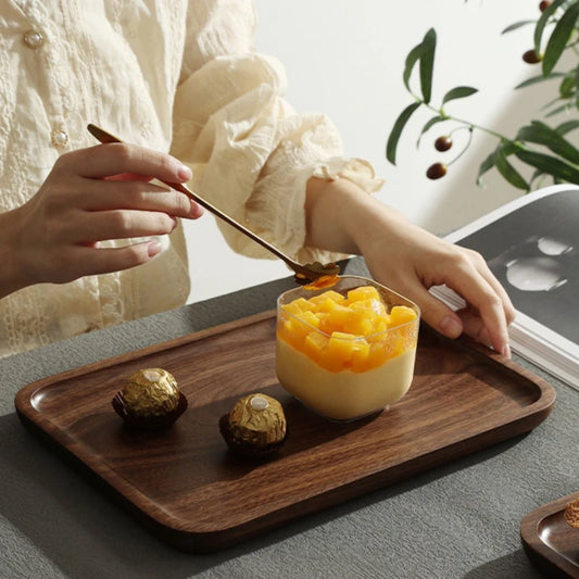 North American Black Walnut Wood Tray Household Wooden Tea Tray Put Cups Wooden Plate Coffee Dessert Storage Dinner Plate