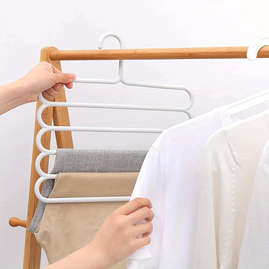 1pcs  Multi-Layer Pants Rack - Space-Saving, Anti-Slip, and Adjustable Design for Organizing Clothes, Scarves, and Accessories