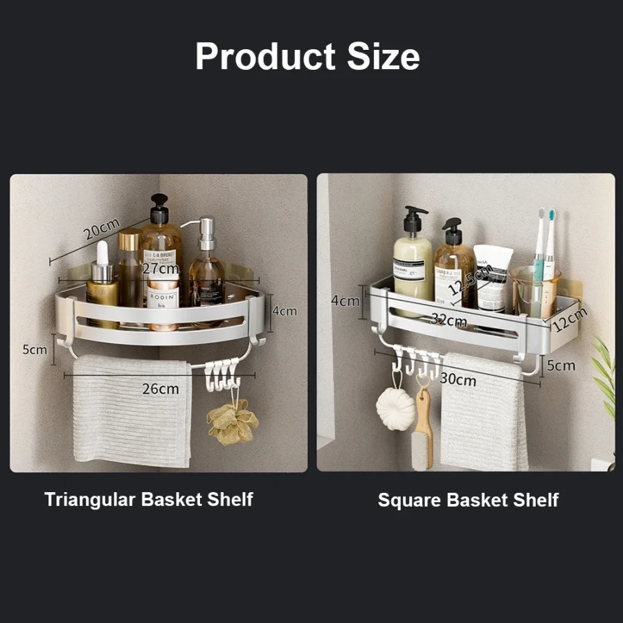 1/2/3 Piece Bathroom Rack Bathroom Shower Shelf Storage Rack Bathroom Shampoo Gargle Cup Storage Rack Bathroom Facilities