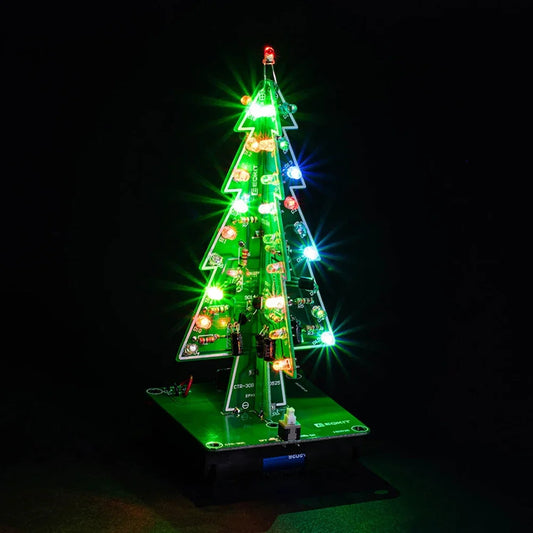 DIY Battery USB Powered Flashing Light Christmas Tree Kit Easy Installation Features Multiple Color Modes