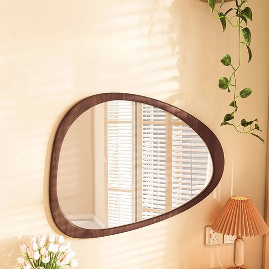Living Room Decoration Modern Girls Mirror Funky Wooden Asymmetrical Bathroom Espelhos Home Decorations Irregular Wall Mirror