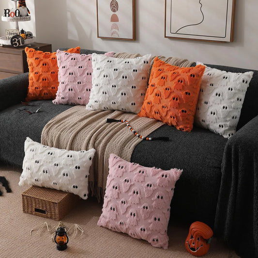 1PC Plush Halloween Pillowcase Funda Cogines De 45x45 Fun Festival Halloween Decoration Living Room Sofa Pillow Cushion Covers