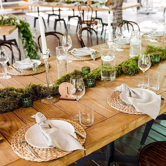 4/6/8Packs Woven Placemats Round Natural Water Hyacinth Table Mats Handmade Heat Resistant Non-Slip Weave Cup Mats for Dinning