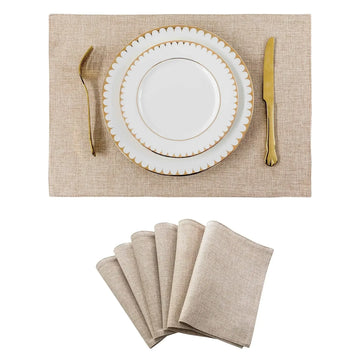 Placemats by Home Brilliant Heat Resistant Dining Table Place Mats Cloth Kitchen Table Mats Indoor Outdoor Placemat Light Linen