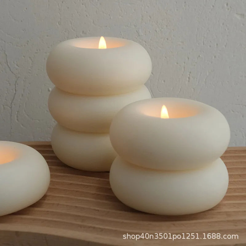 Donut Circles Aromatherapy Candles Creative Home Candles Home DecorationDecoration Bedroom Flameless Romantic Birthday Gift Wax