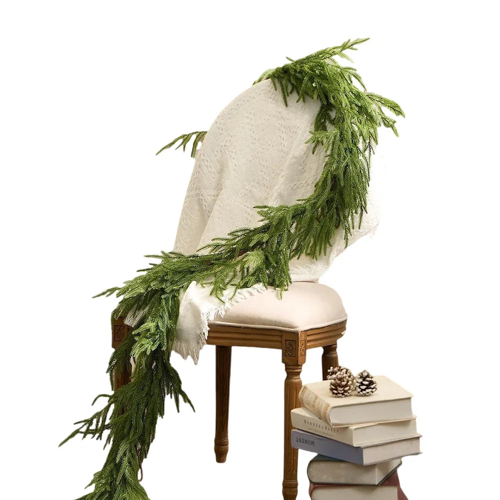 6/9 Ft Norfolk Pine Garland Real Touch Christmas Garland Artificial Greenery Garland for Christmas Decorations