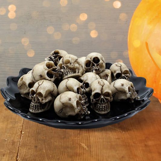 20Pcs Skeleton Statues Ornament Collectable Halloween Miniature Skulls Heads Decorative Festival Theme Party Haunted House Decor