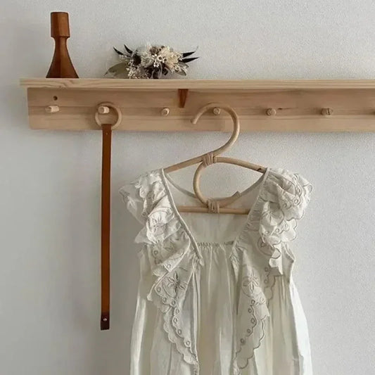 1Pcs Baby Hangers Infant Kids Portable Non-slip Bamboo Cute Clothes Organizer Coats Rack Towel Scarfs Windproof Pet Dog Cat Gift
