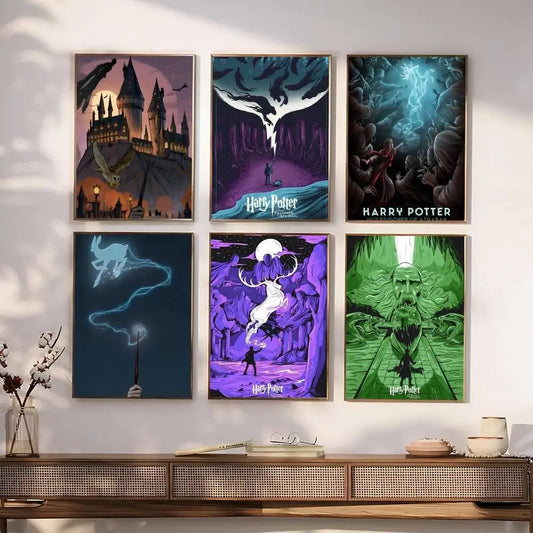 Cool H-Harry-P-Potter  Poster Wall Art Printing Waterproof Home Living Bed Room Bar Aesthetic Decor
