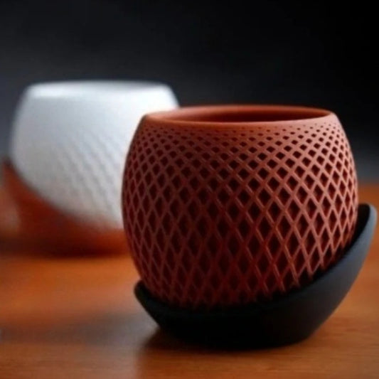 3D Printed Orchid Pots Polygonal Design-Modern, Minimalist &Elegant, Flower Pots Planters for Succulents, Ideal for Balcony