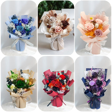 Long Lasting Preserved Flower Bouquet Gift for Valentine's Day - Zero Maintenance Artificial Flowers, Fresh 3 Years in Home Deco