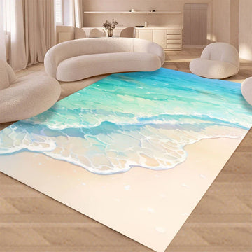 MINISO Disney Summer Beach Waves Carpet Rug for Home Living Room Bedroom Sofa Doormat Decor,kids Game Area Rug Floor Mat Gift
