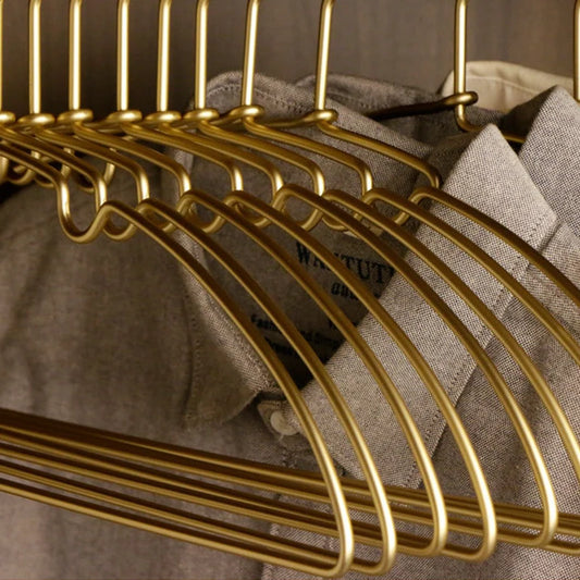 10-50PCS Gold Aluminum Alloy Clothes Hanger,Durable Metal Hanger for Clothing Suits Camisole,Home Wardrobe Hanging Organizer