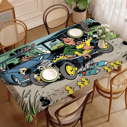 Gaston Lagaffe Home Tablecloths Dining Decoration And Rectangular Table Accessories Waterproof Cloth Anti-stain