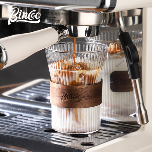 BINCOO 310ML 510ML Japanese Style Glass Coffee Mug Walnut Cup Sleeve Cup Glasses Coffeeware Tea Mugs Beer Mug Home/Cafe Tools