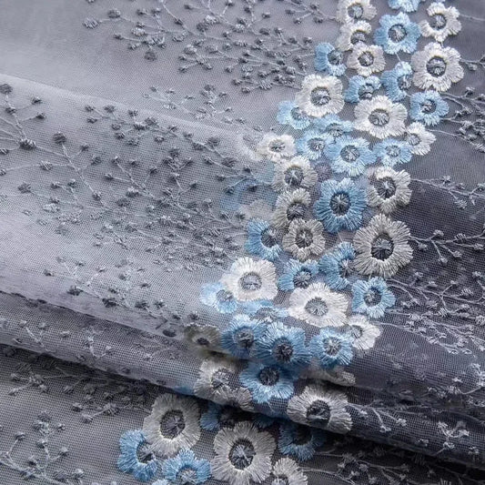 Summer 2025 1PC Spot New Small Fresh Matching Gradient Flower Window Bedroom Gauze Curtain