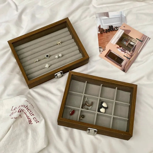 Walnut Wooden Jewelry Box – Elegant Organizer with Compartments for Rings, Earrings & Bracelets | Naturalbuilthome