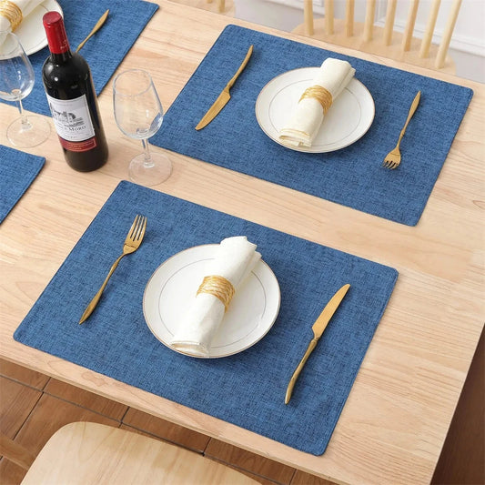 Kitinjoy Cotton Linen Table Mat Non-Slip Dining Table Mat For Kitchen Nordic Table Rug Home Deco Tableware Pad Washable Placemat