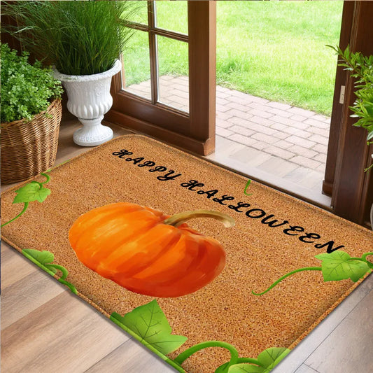 Halloween horror pumpkin pattern indoor and outdoor decoration door mat bedroom living room small carpet bathroom absorbent pad