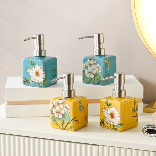 200ml soap dispenser hand wash bottle ceramic shampoo shower gel stainless steel pump head lotion bottle shampoo dispenser