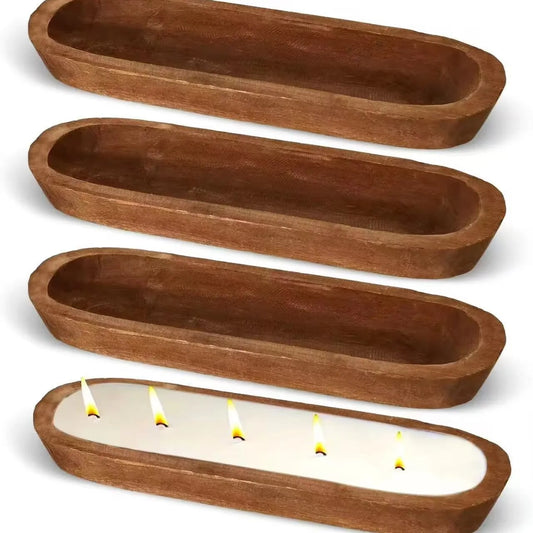 Pearled Candle Wooden Candle Tray Set DIY Sand Wax Scented Candle Set Floating Candles Holders Luxury Home Decoration Gift